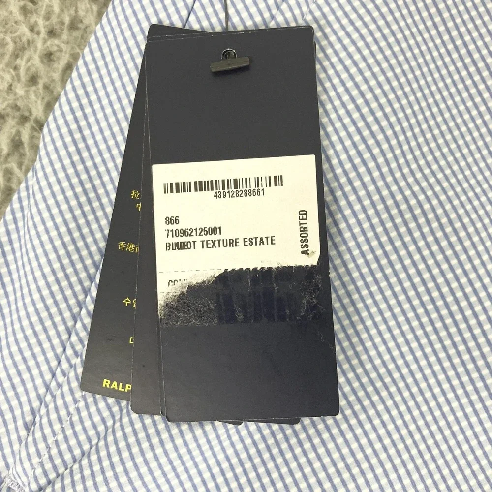Polo Ralph Lauren Shorts Mens 40 Blue Check Tailored‎ Fit Performance Chino Golf